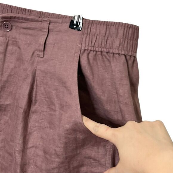 Madewell Neale Linen Shorts Brown Chino Women’s Size 14 High Rise - Picture 5 of 9